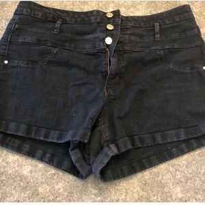 Refuge high waisted black jean shorts